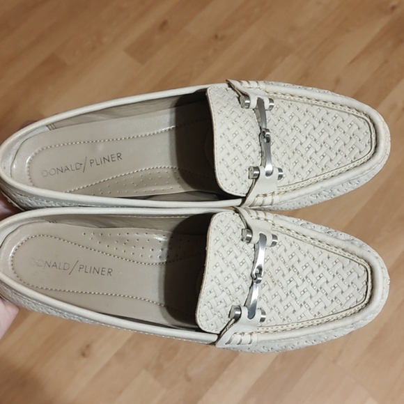 Donald Pliner Light Taupe Filo Horsebit Woven Look Driving Loafer Size 8 - Picture 2 of 9